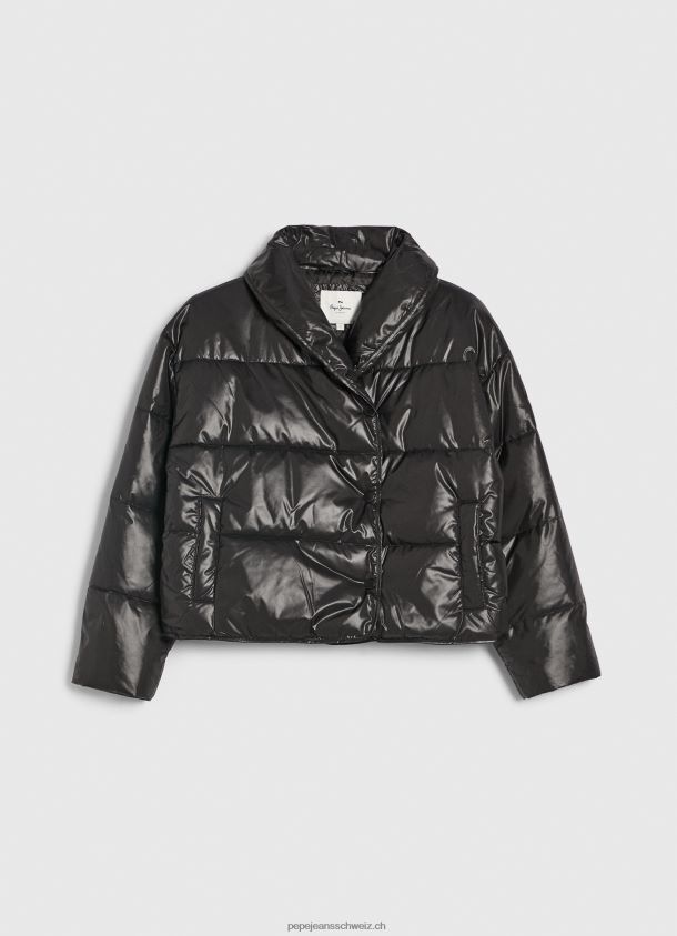 glänzende wattierte Daunenjacke Frauen Pepe Jeans Schwarz 84XH6T123