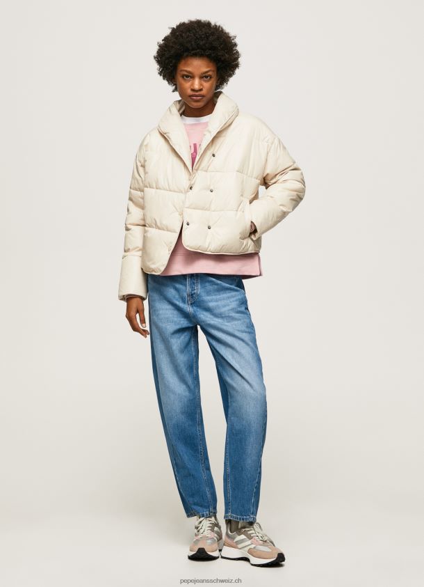glänzende wattierte Daunenjacke Frauen Pepe Jeans polieren 84XH6T124