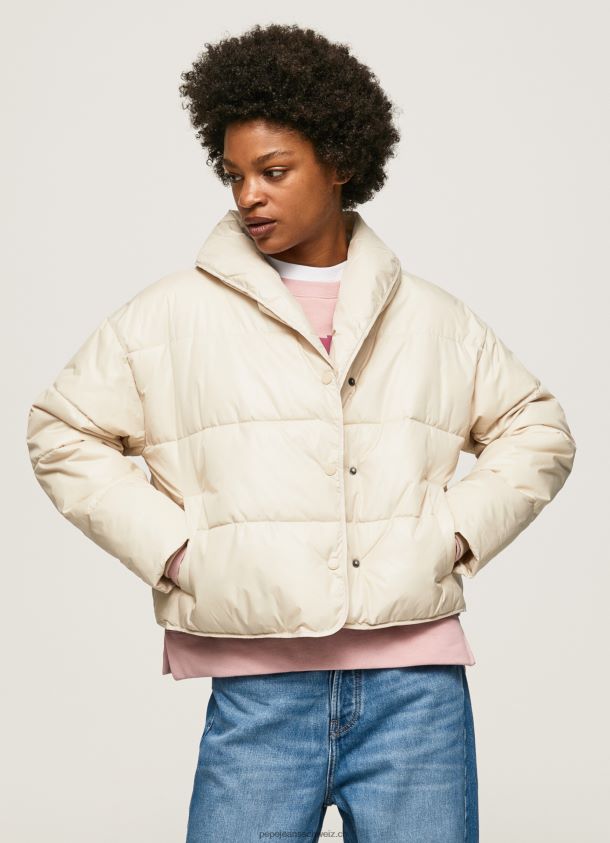 glänzende wattierte Daunenjacke Frauen Pepe Jeans polieren 84XH6T124