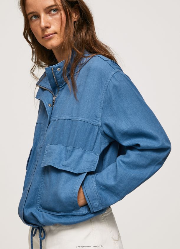 locker geschnittene Leinenjacke Frauen Pepe Jeans Chambray 84XH6T128