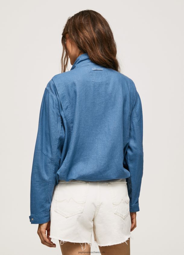 locker geschnittene Leinenjacke Frauen Pepe Jeans Chambray 84XH6T128