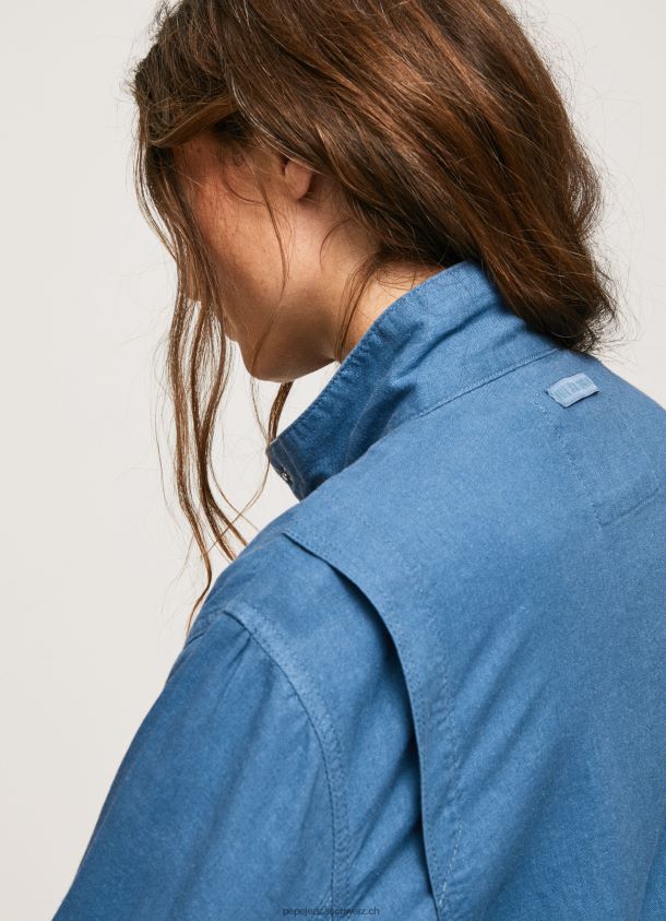 locker geschnittene Leinenjacke Frauen Pepe Jeans Chambray 84XH6T128