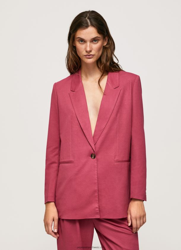 schlichter Blazer mit Schulterpolstern Frauen Pepe Jeans dunkel erröten 84XH6T112