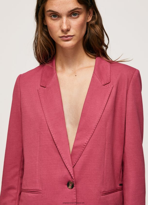schlichter Blazer mit Schulterpolstern Frauen Pepe Jeans dunkel erröten 84XH6T112
