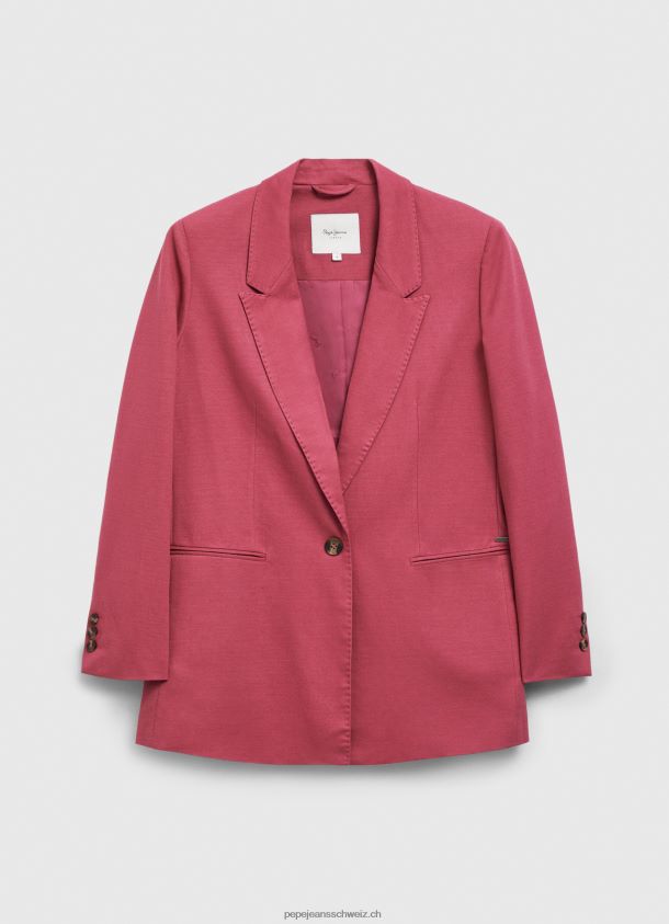 schlichter Blazer mit Schulterpolstern Frauen Pepe Jeans dunkel erröten 84XH6T112