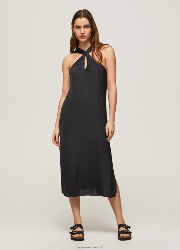 Casey schlichtes Satinkleid Frauen Pepe Jeans Schwarz 84XH6T186