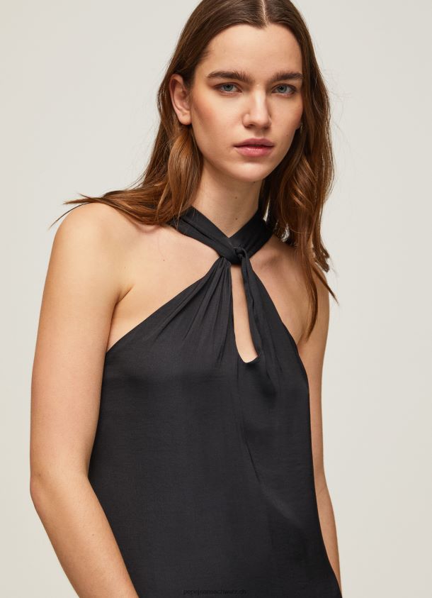 Casey schlichtes Satinkleid Frauen Pepe Jeans Schwarz 84XH6T186
