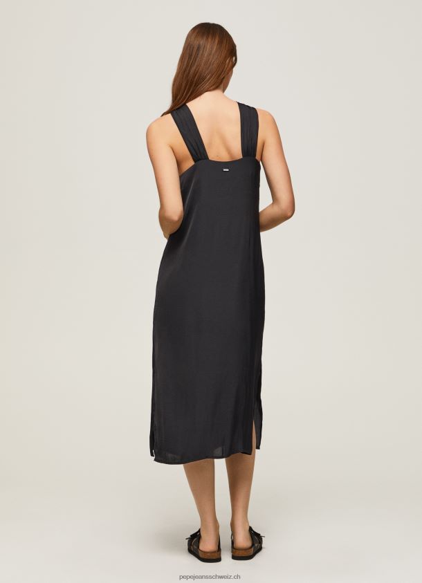 Casey schlichtes Satinkleid Frauen Pepe Jeans Schwarz 84XH6T186