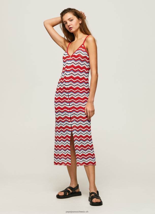 Frida Zickzack-Strickkleid Frauen Pepe Jeans studiorot 84XH6T170