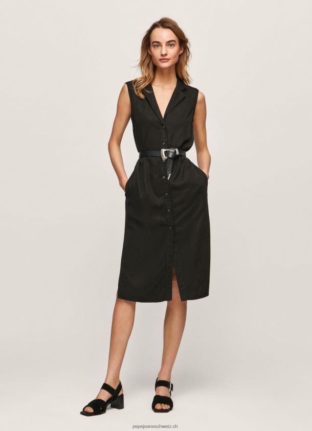 Kleid mit Reverskragen Frauen Pepe Jeans Schwarz 84XH6T224