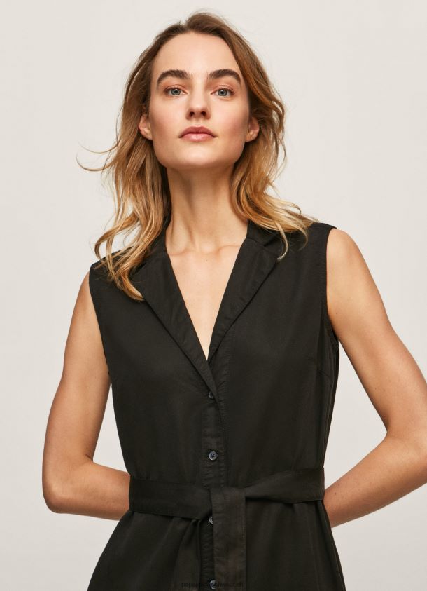 Kleid mit Reverskragen Frauen Pepe Jeans Schwarz 84XH6T224