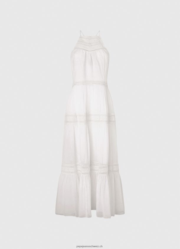 Kleid mit gestickten Details Frauen Pepe Jeans Weiss 84XH6T219
