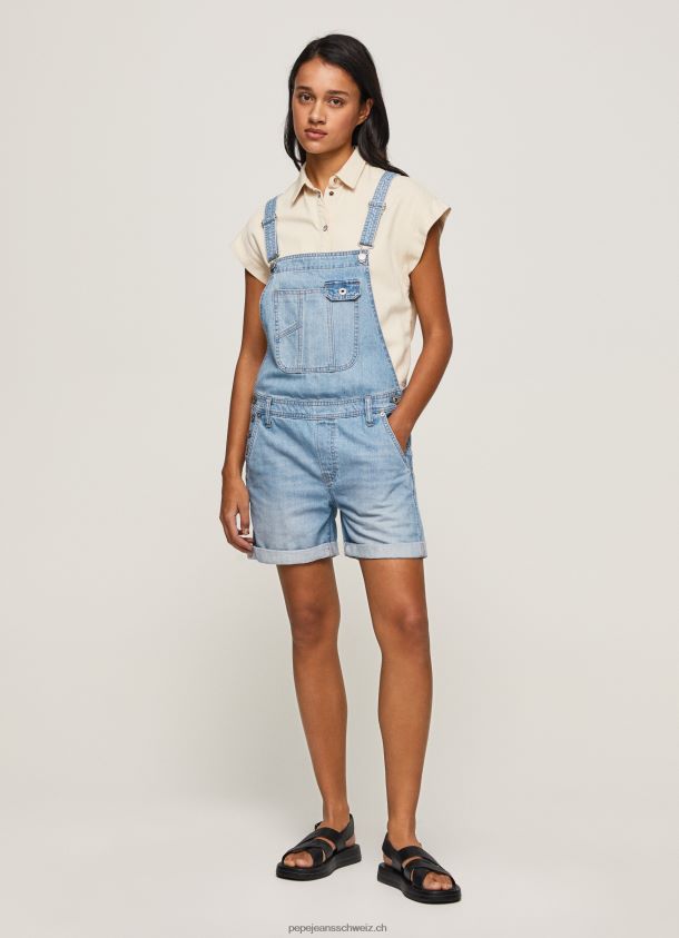Kurze Latzhose aus Baumwolldenim Frauen Pepe Jeans Denim 84XH6T175