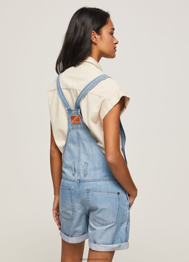 Kurze Latzhose aus Baumwolldenim Frauen Pepe Jeans Denim 84XH6T175