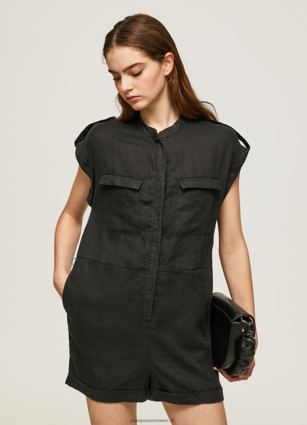 Kurzer Overall mit Gürtel Frauen Pepe Jeans Schwarz 84XH6T177