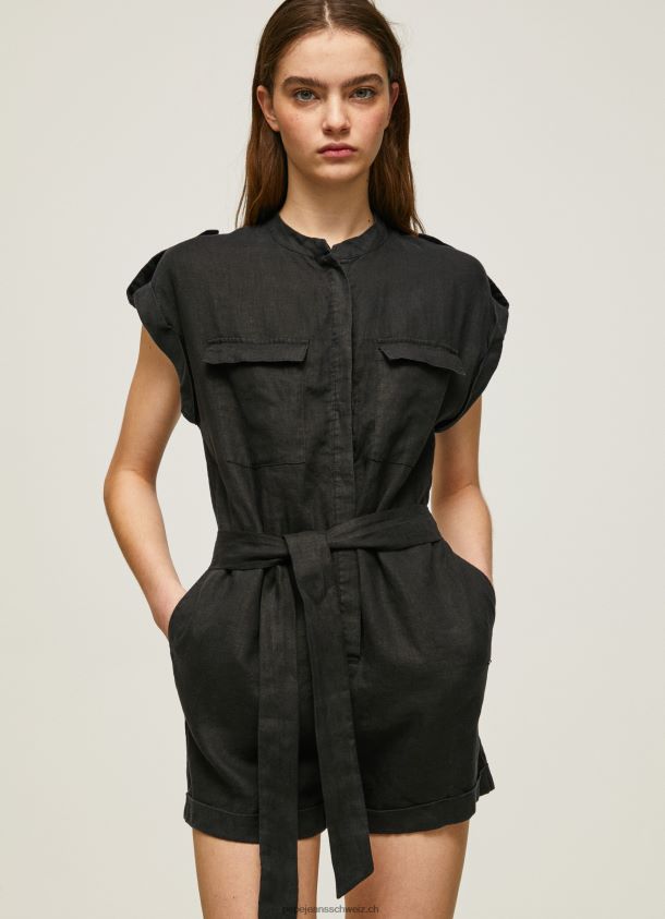 Kurzer Overall mit Gürtel Frauen Pepe Jeans Schwarz 84XH6T177