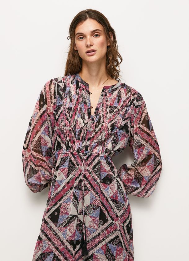 Midikleid mit Paisley-Details Frauen Pepe Jeans multi 84XH6T180