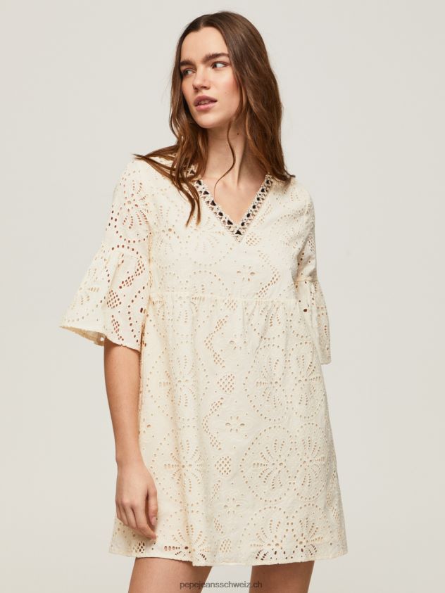 Padma-Kleid mit durchbrochenen Details Frauen Pepe Jeans Buttermilch 84XH6T152