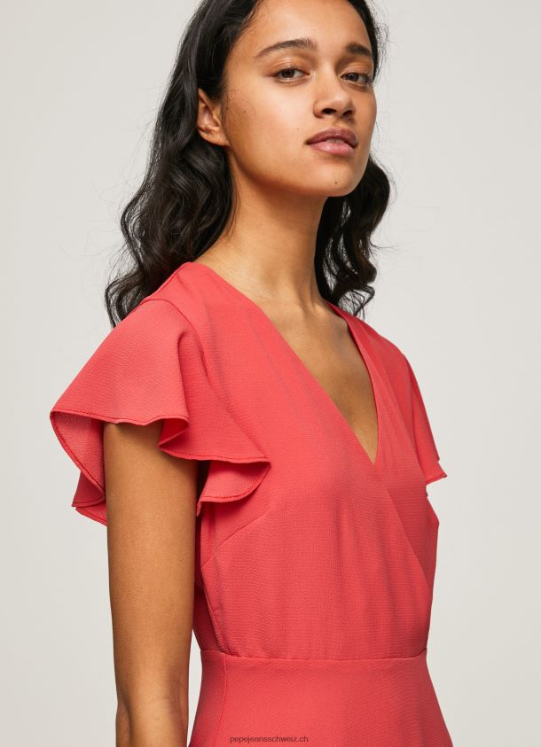 Patrizia Kleid mit überkreuztem Kragen Frauen Pepe Jeans studiorot 84XH6T166