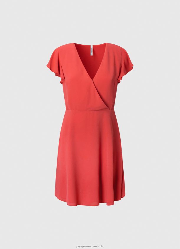 Patrizia Kleid mit überkreuztem Kragen Frauen Pepe Jeans studiorot 84XH6T166