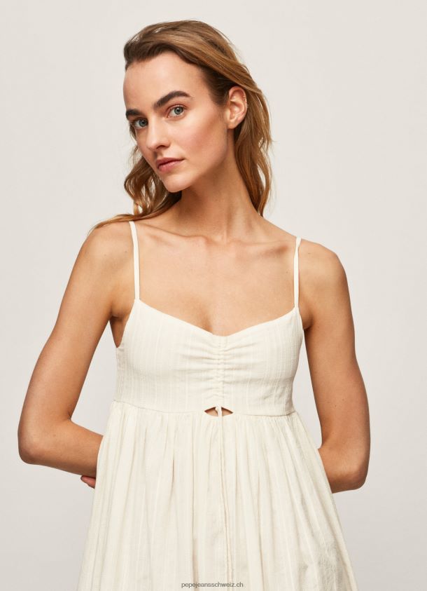 Prue Baumwoll-Dobby-Kleid Frauen Pepe Jeans Weiss 84XH6T221