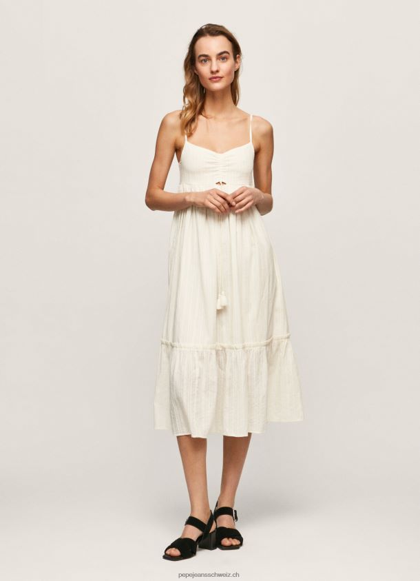 Prue Baumwoll-Dobby-Kleid Frauen Pepe Jeans Weiss 84XH6T221
