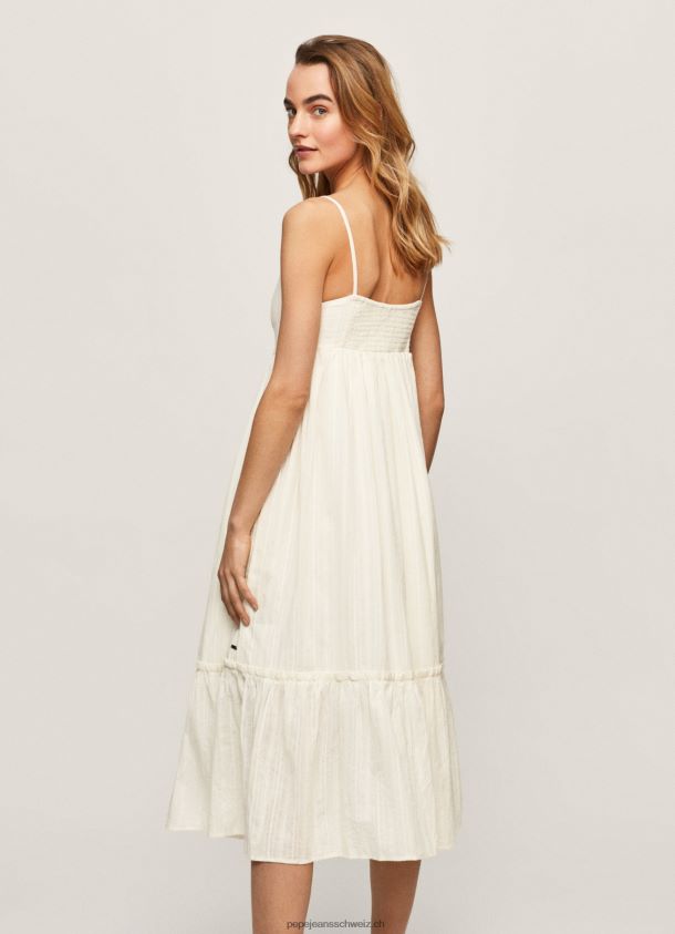Prue Baumwoll-Dobby-Kleid Frauen Pepe Jeans Weiss 84XH6T221
