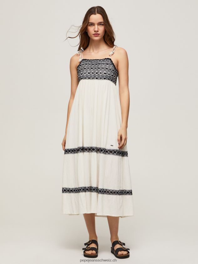 besticktes Baumwollkleid Frauen Pepe Jeans Mousse 84XH6T189