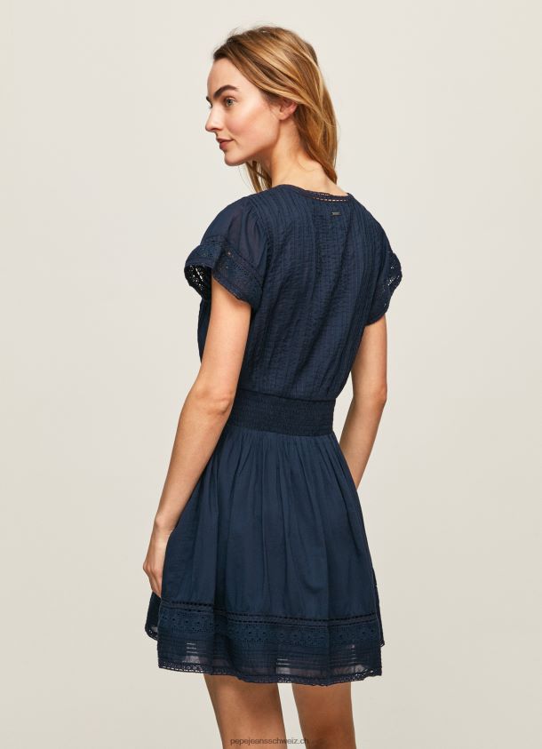 besticktes Kleid aus Baumwolle Frauen Pepe Jeans dulwich 84XH6T220