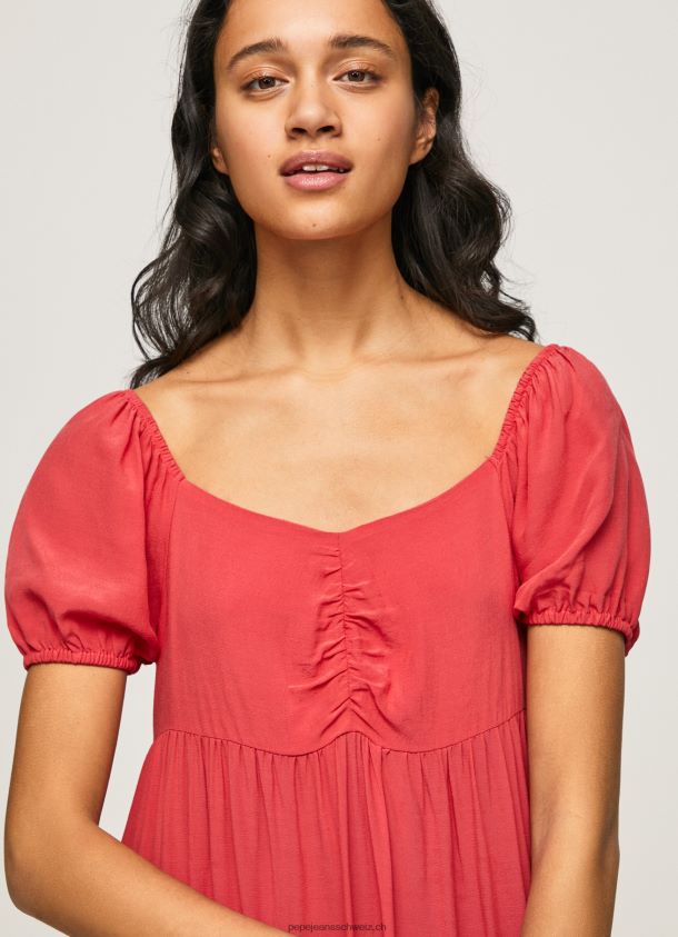 fließendes Kleid Frauen Pepe Jeans studiorot 84XH6T150