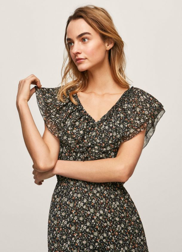geblümtes Chiffonkleid Frauen Pepe Jeans multi 84XH6T214