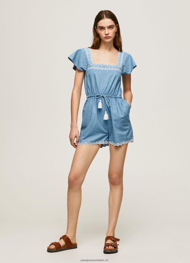kurzer Jeans-Jumpsuit Frauen Pepe Jeans Blau 84XH6T191