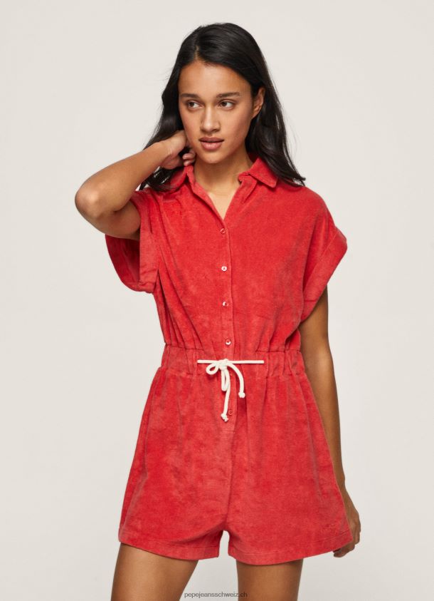 kurzer Overall aus Samt Frauen Pepe Jeans studiorot 84XH6T210