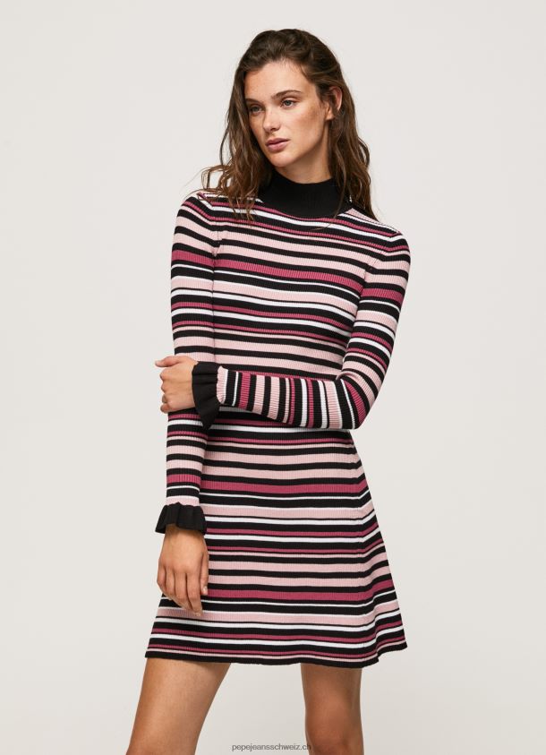 kurzes gestreiftes strickkleid Frauen Pepe Jeans multi 84XH6T174