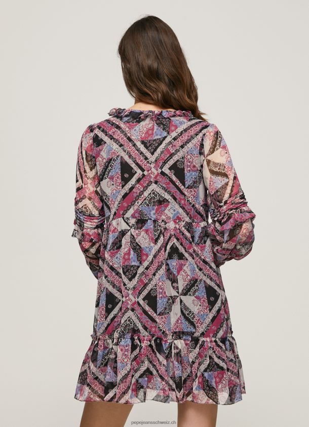 kurzes kastenförmiges Kleid Frauen Pepe Jeans multi 84XH6T179