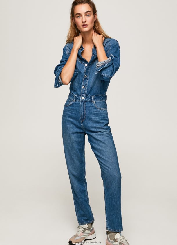 langer Jeans-Jumpsuit aus Baumwolle Frauen Pepe Jeans Denim 84XH6T147