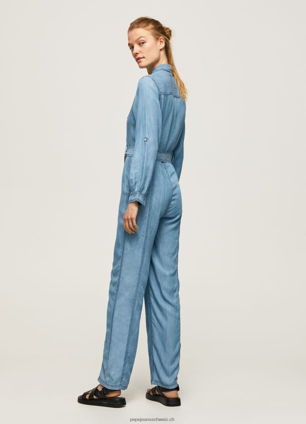 langer Overall mit Gürteldetail Frauen Pepe Jeans Blau 84XH6T192