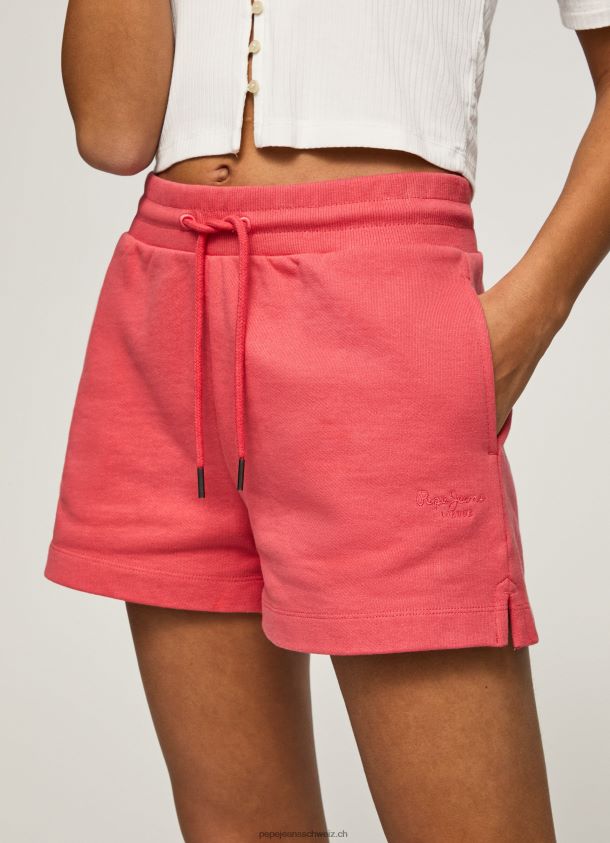 Baumwoll-Shorts mit verstellbarer Taille Frauen Pepe Jeans studiorot 84XH6T516