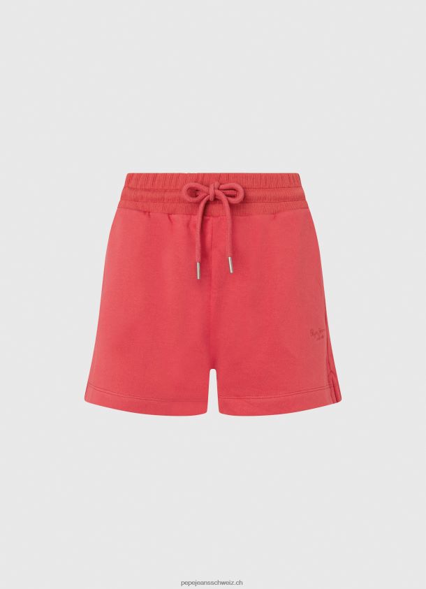 Baumwoll-Shorts mit verstellbarer Taille Frauen Pepe Jeans studiorot 84XH6T516