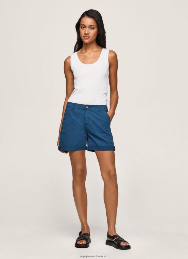 Chino-Shorts mit normaler Passform Frauen Pepe Jeans Ozean 84XH6T523