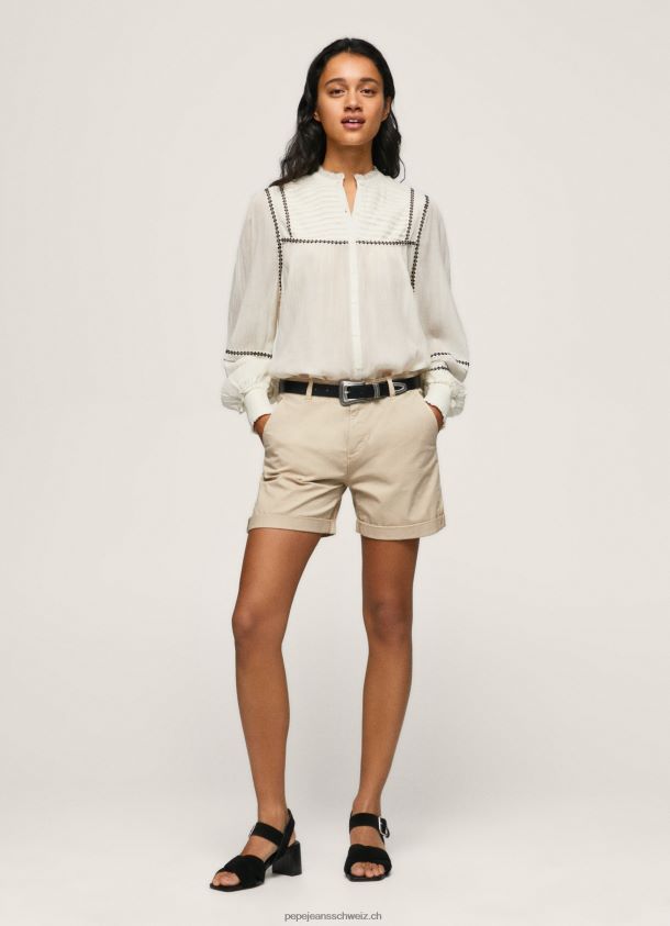 Chino-Shorts mit normaler Passform Frauen Pepe Jeans Stein 84XH6T524