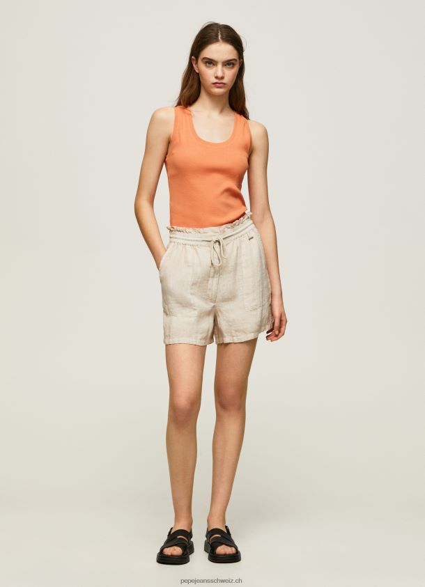 Leinenshorts aus Papiertüten Frauen Pepe Jeans Stein 84XH6T490