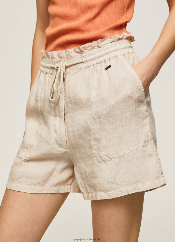Leinenshorts aus Papiertüten Frauen Pepe Jeans Stein 84XH6T490