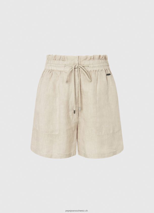 Leinenshorts aus Papiertüten Frauen Pepe Jeans Stein 84XH6T490