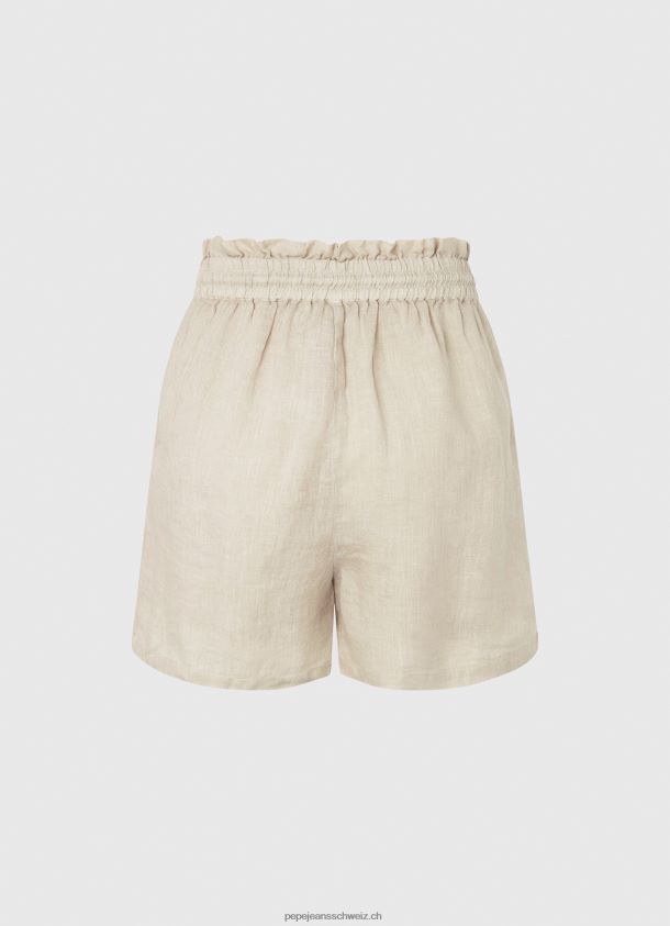 Leinenshorts aus Papiertüten Frauen Pepe Jeans Stein 84XH6T490