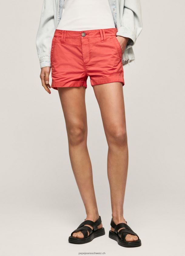 Shorts aus Baumwolle in normaler Passform Frauen Pepe Jeans studiorot 84XH6T519