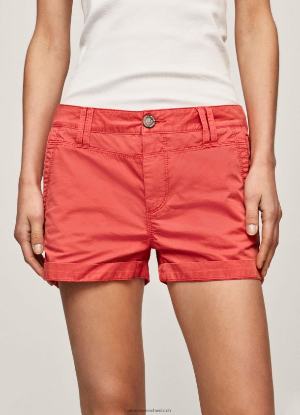 Shorts aus Baumwolle in normaler Passform Frauen Pepe Jeans studiorot 84XH6T519