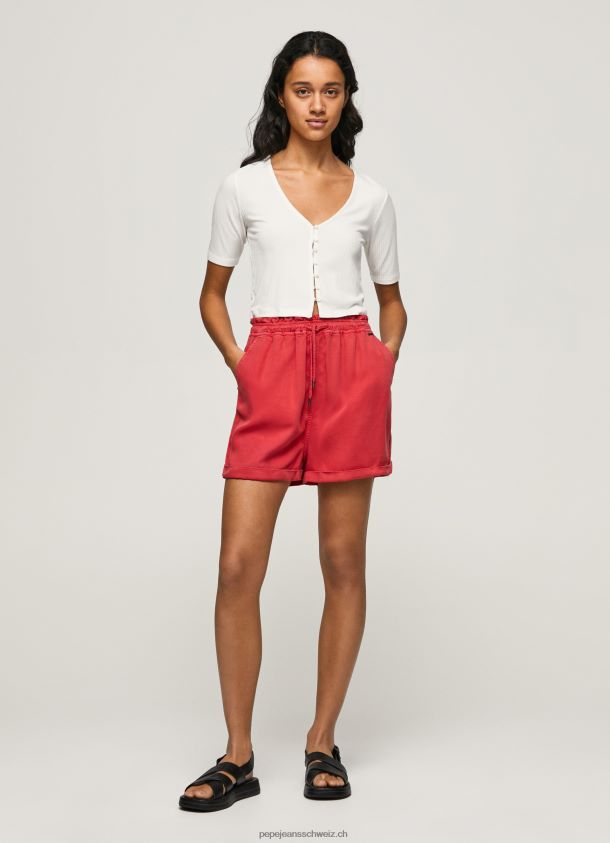 Shorts in Papiertüten-Passform Frauen Pepe Jeans studiorot 84XH6T533