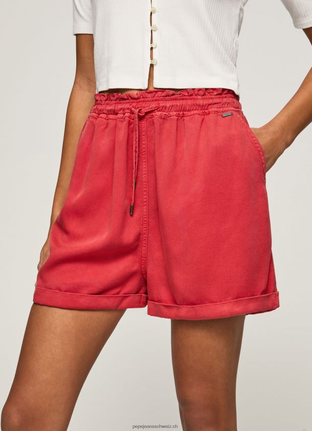 Shorts in Papiertüten-Passform Frauen Pepe Jeans studiorot 84XH6T533