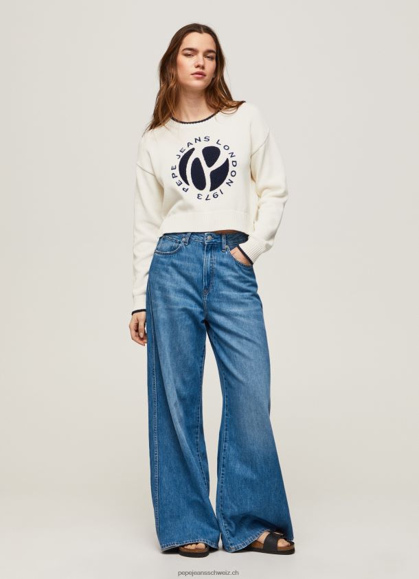 Baumwolljersey mit Logo-Print Frauen Pepe Jeans Weiss 84XH6T253